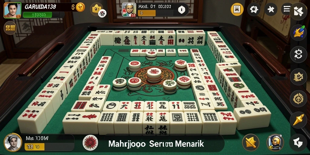Tampilan gameplay menarik dalam GARUDA138 yang penuh strategi Mahjong.