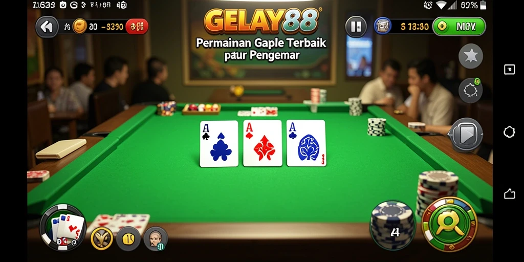 Tampilan gameplay Gaple yang seru dan interaktif di GELAY88.