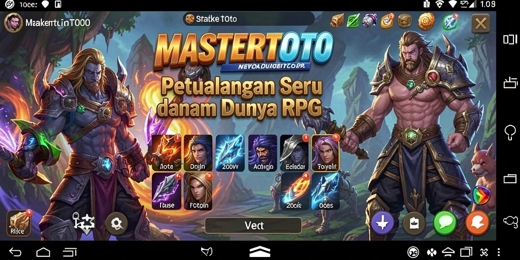 Screenshot MASTERTOTO menampilkan aksi seru dalam pertarungan RPG.