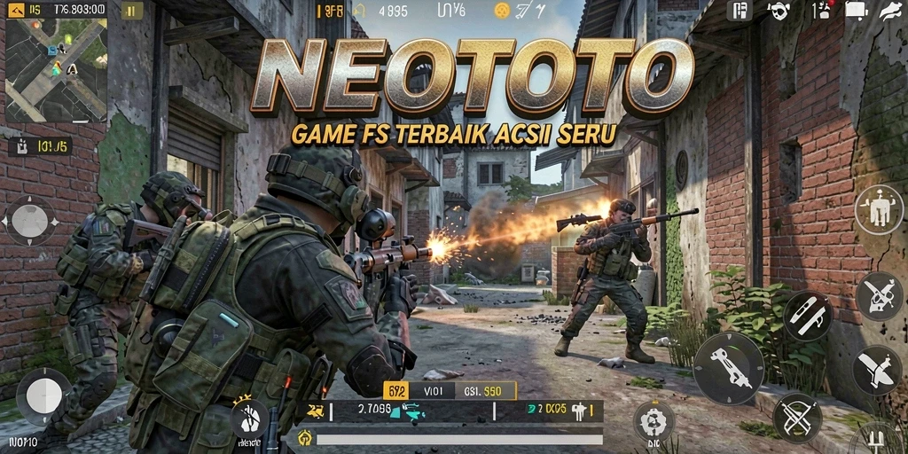 Gameplay seru NEOTOTO dengan aksi FPS yang mendebarkan.