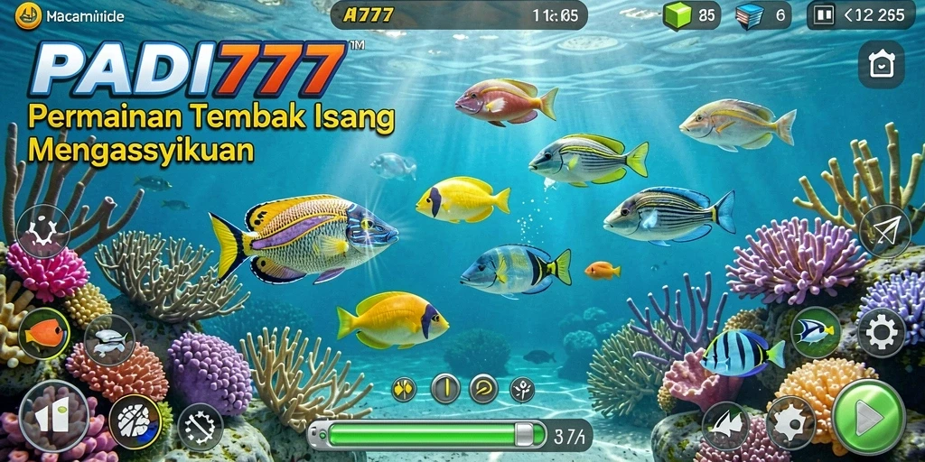 Tampilan gameplay Tembak Ikan yang menantang di PADI777.