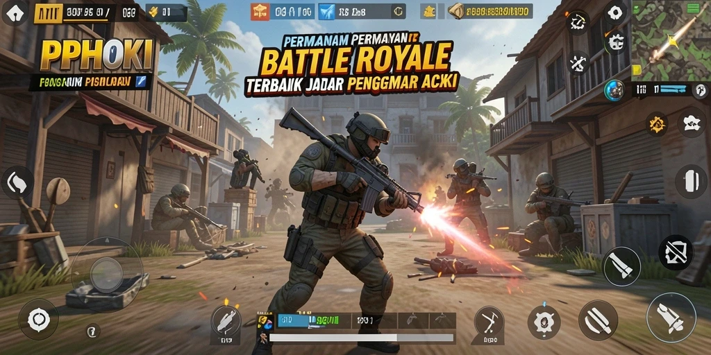 Tampilan aksi mendebarkan dalam permainan Battle Royale PPHOKI.