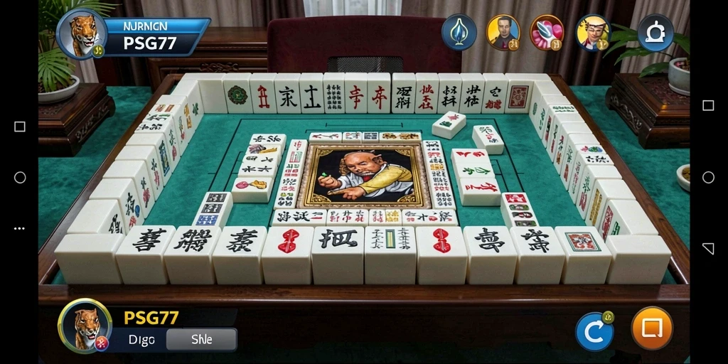 Screenshot utama PSG77 menampilkan gameplay yang mendebarkan dalam Mahjong.
