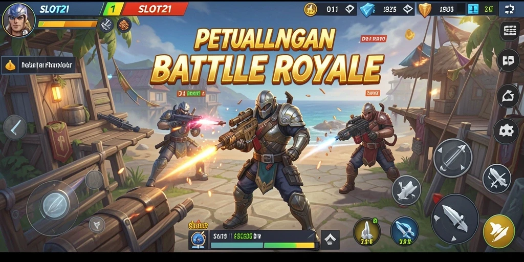 Tampilan gameplay SLOT21 yang memukau dalam pertempuran seru.