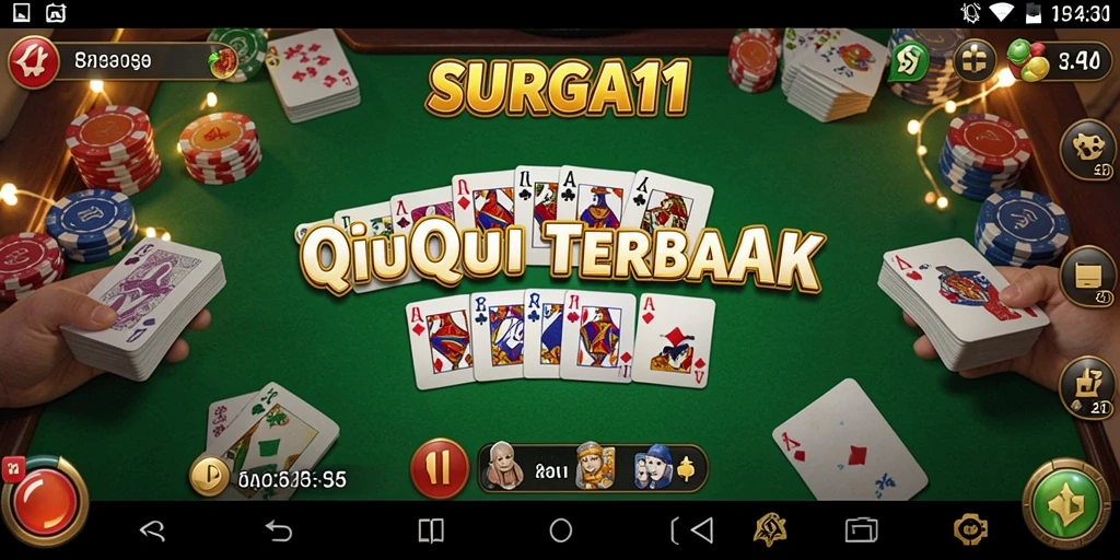 Tampilan gameplay SURGA11 dengan kartu QiuQiu yang menarik.
